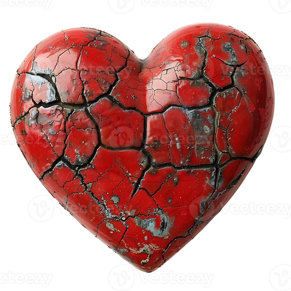 A red heart on isolated transparent background png