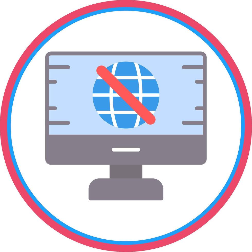 No Signal Flat Circle Icon vector