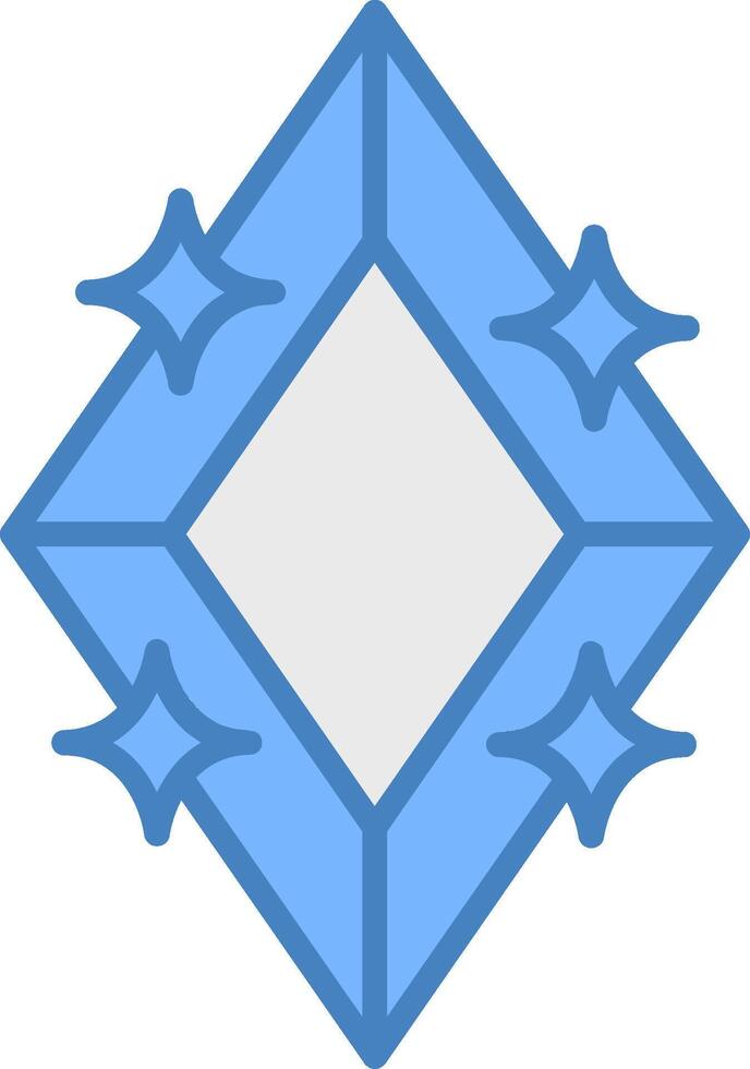 Diamond Line Filled Blue Icon vector