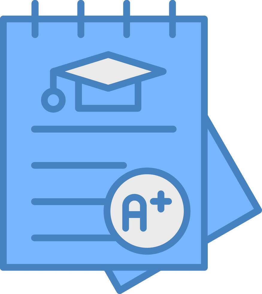 Assignment Line Filled Blue Icon vector