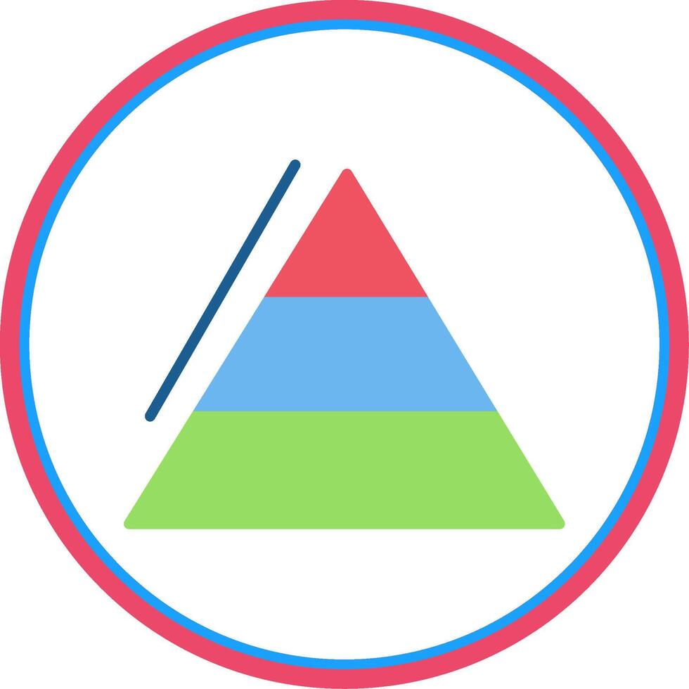 Pyramid Charts Flat Circle Icon vector