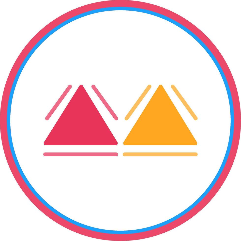 Triangles Flat Circle Icon vector