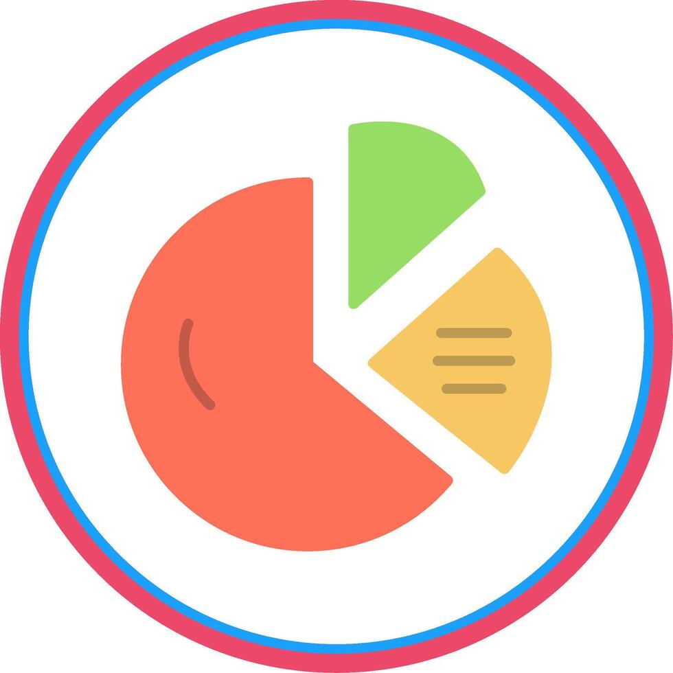 Dount Chart Flat Circle Icon vector