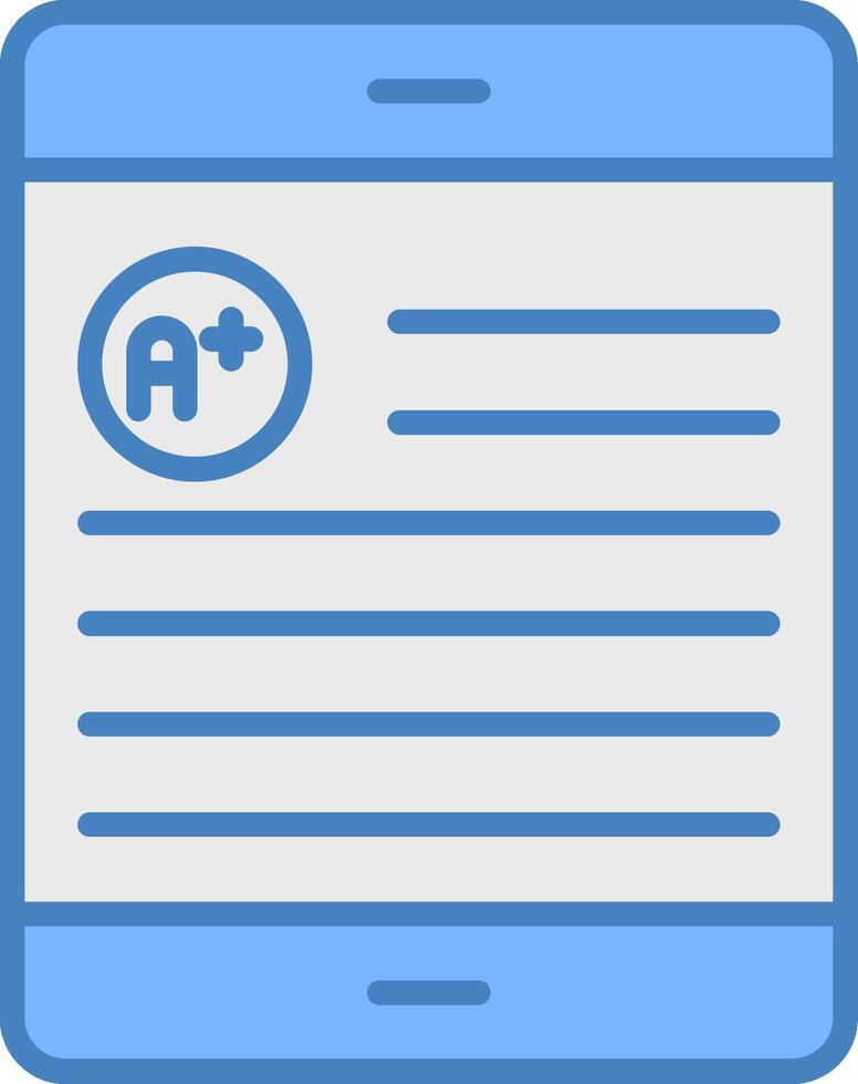 Ebook Line Filled Blue Icon vector