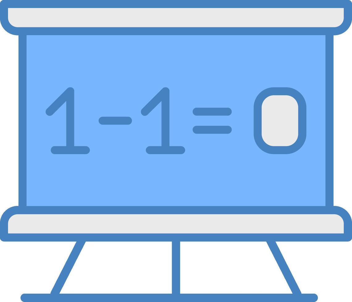 Maths Line Filled Blue Icon vector