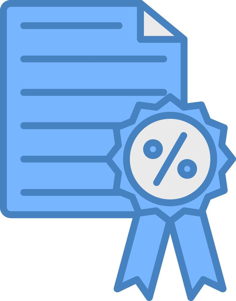 Discount Badge Line Filled Blue Icon vector