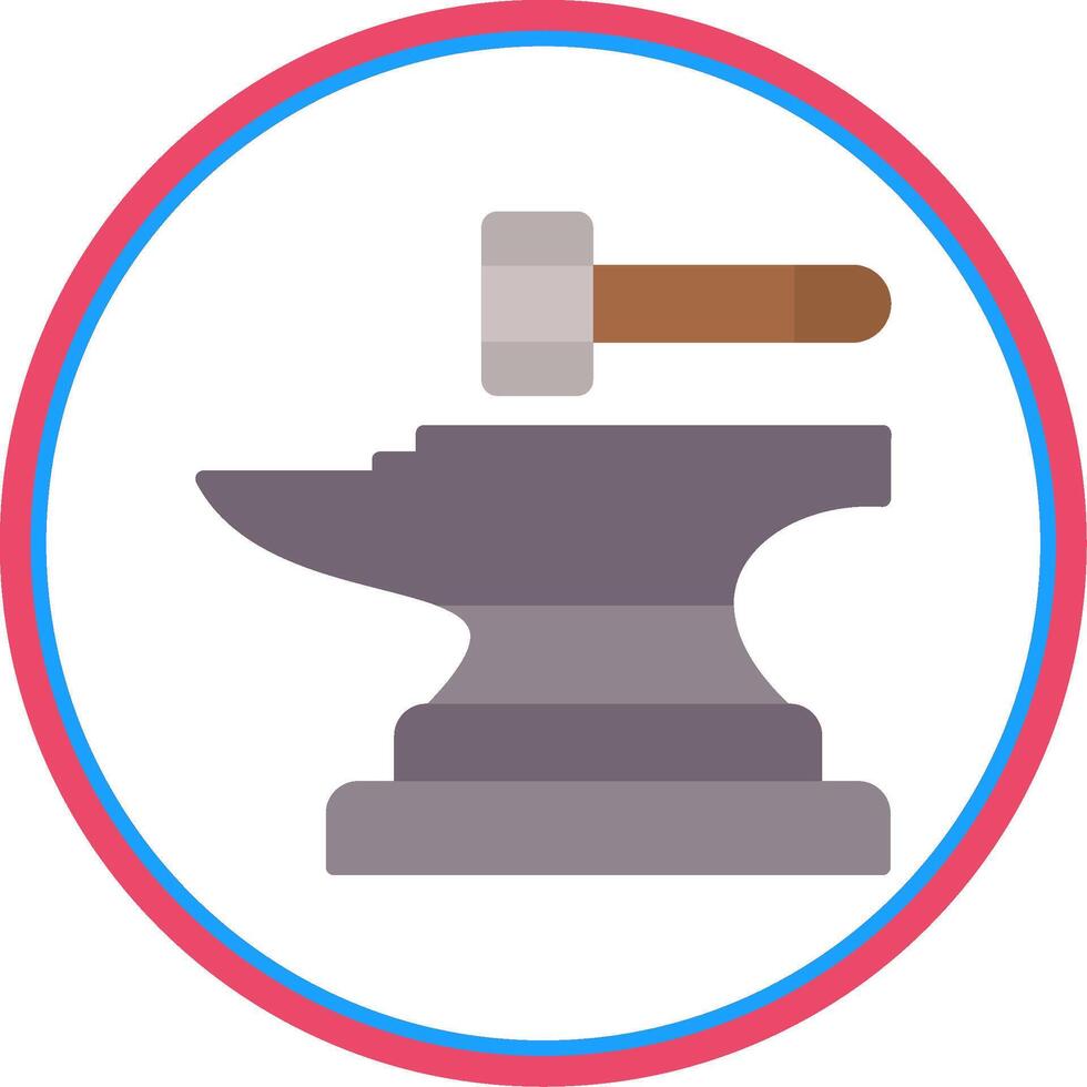 Anvil Flat Circle Icon vector