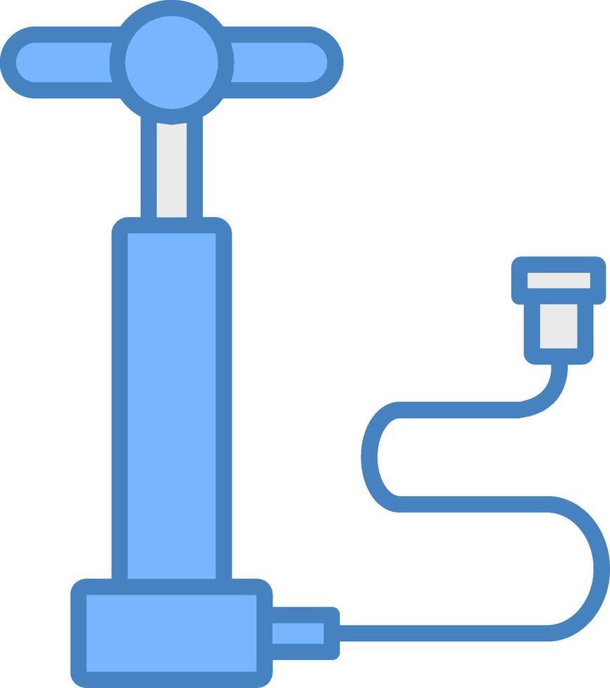 Air Pump Line Filled Blue Icon vector