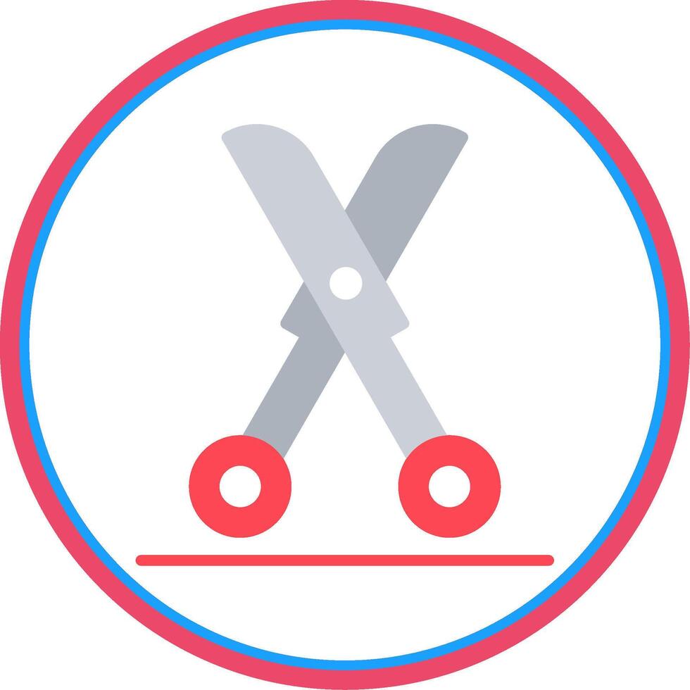 Shears Flat Circle Icon vector