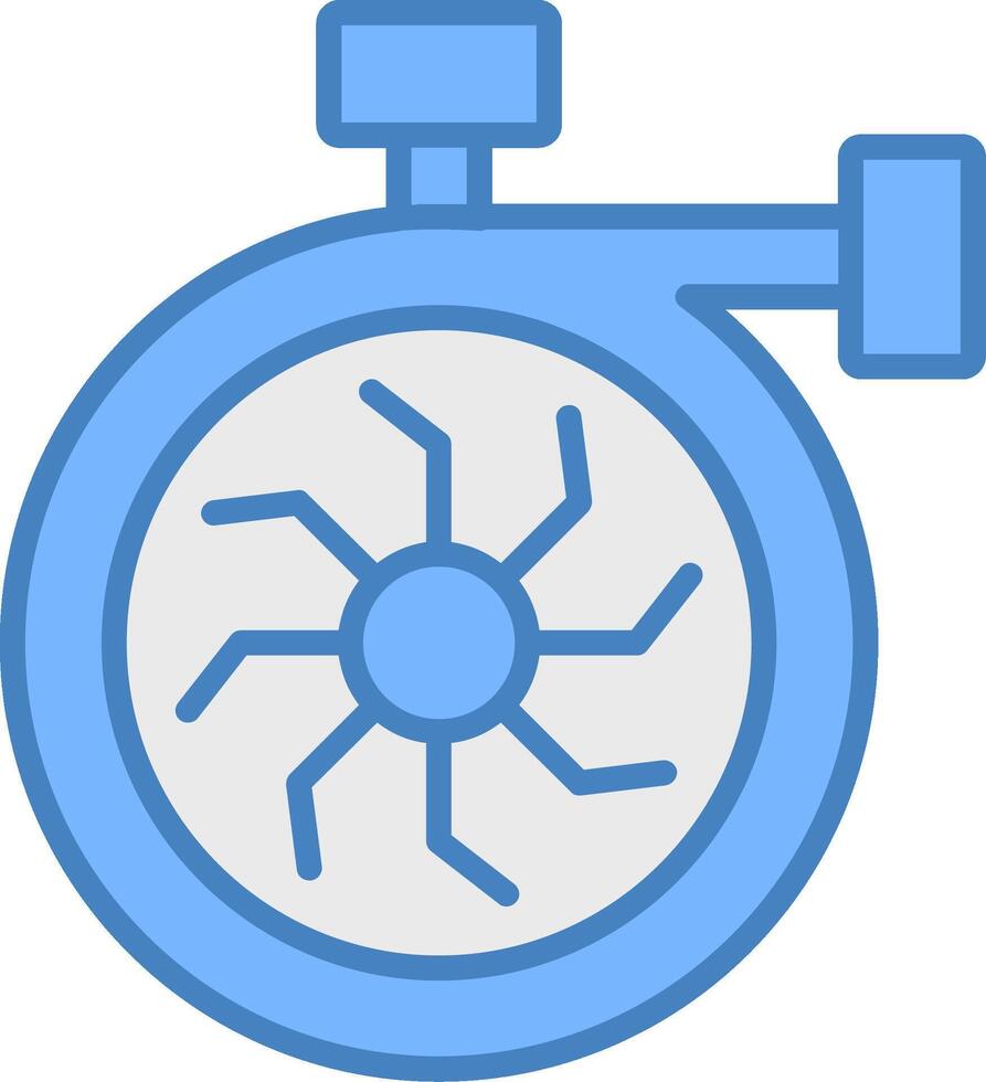 Turbo Engine Line Filled Blue Icon vector