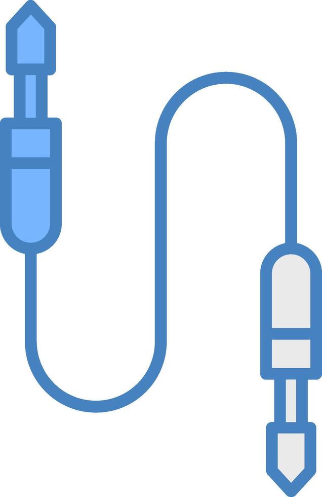 Auxiliary Cable Line Filled Blue Icon vector