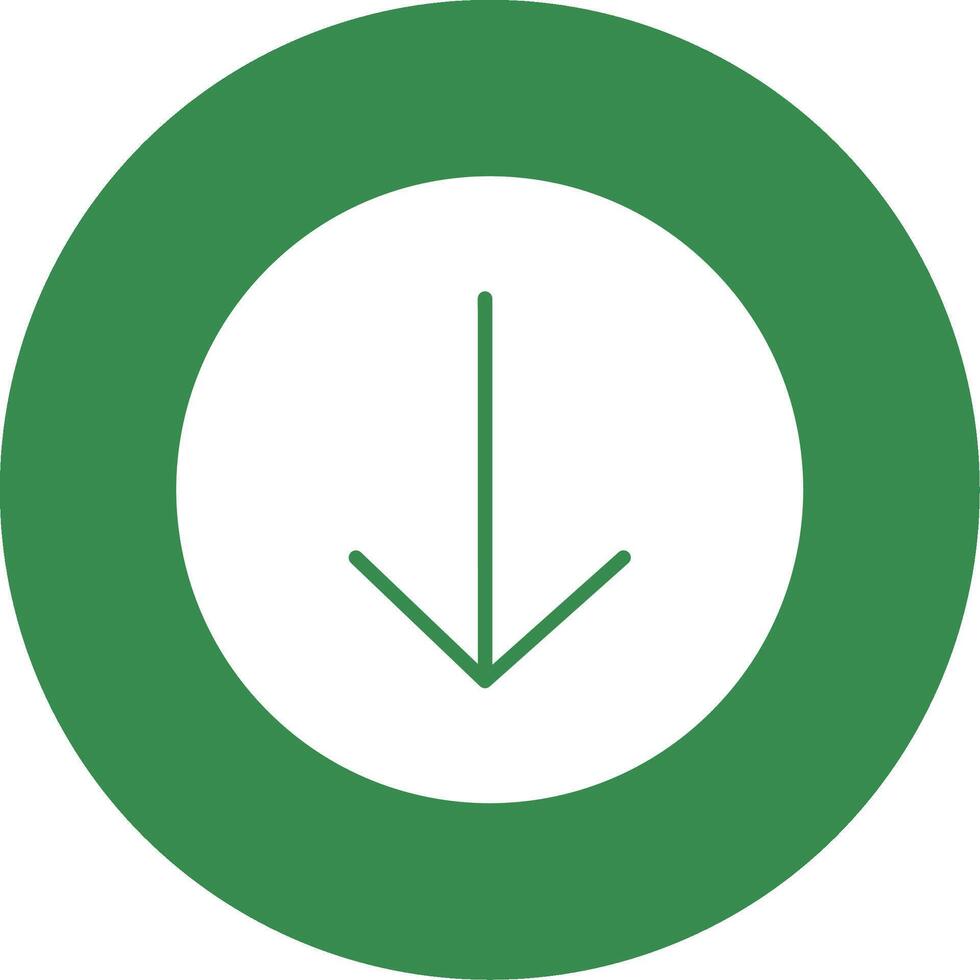 Down Arrow Multi Color Circle Icon vector