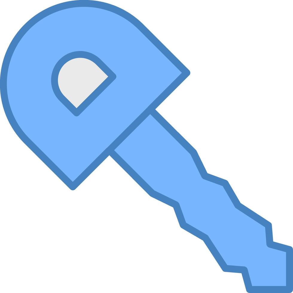 Car Key Line Filled Blue Icon vector