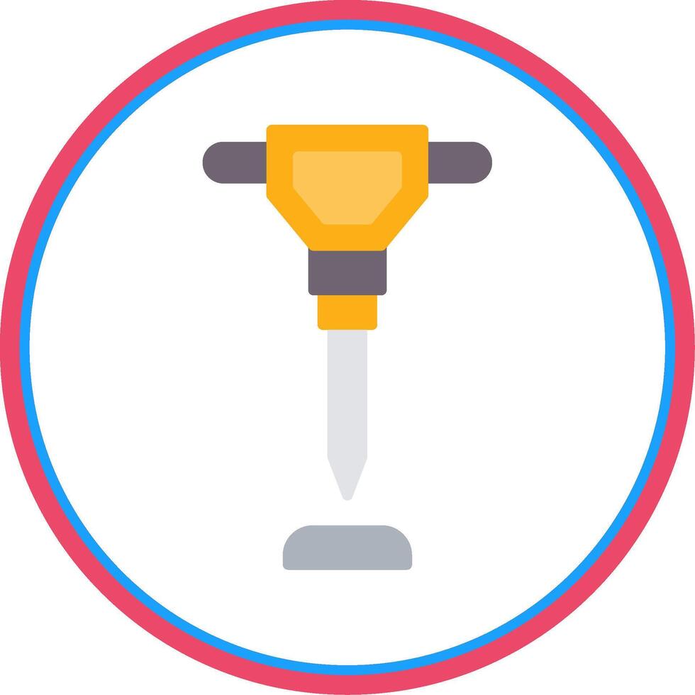 Hand Saw Flat Circle Icon vector