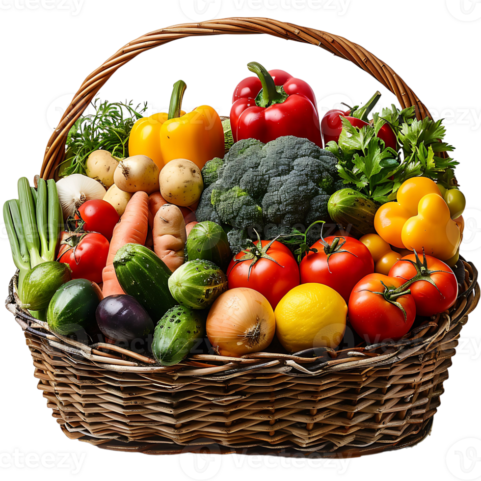 Vegetables Basket on transparent Background png