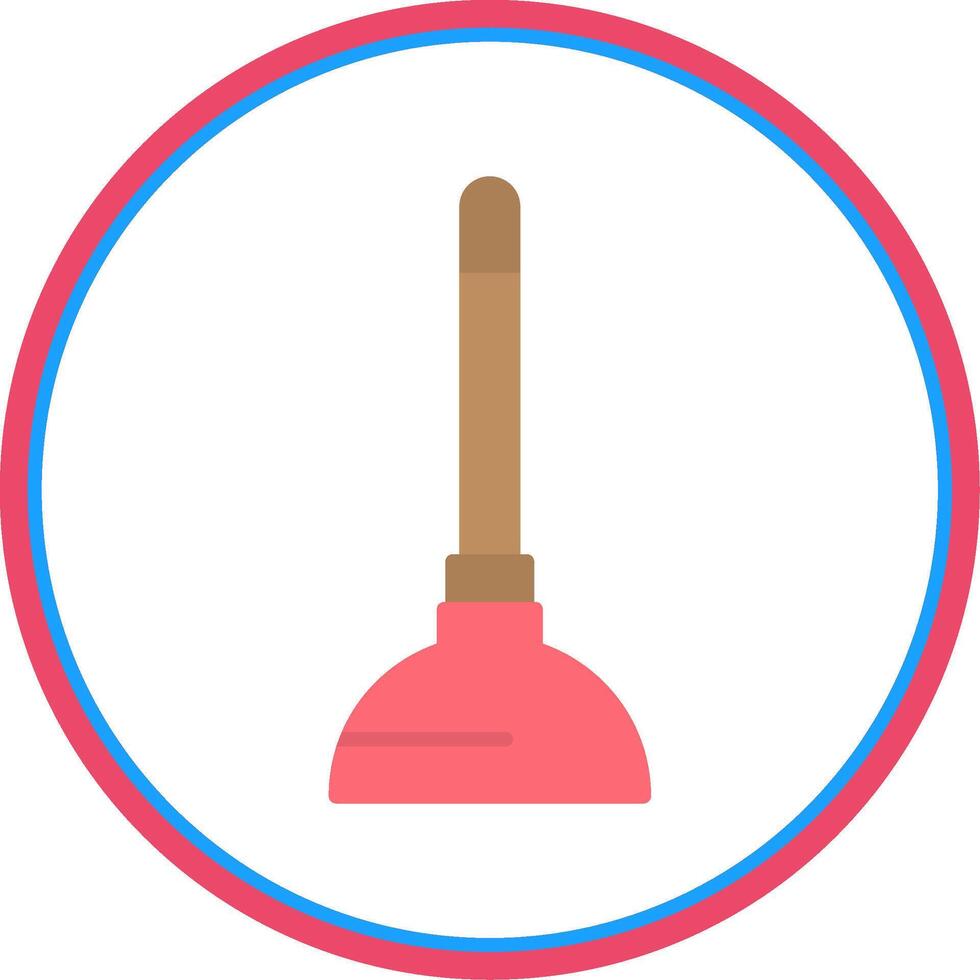 Plunger Flat Circle Icon vector