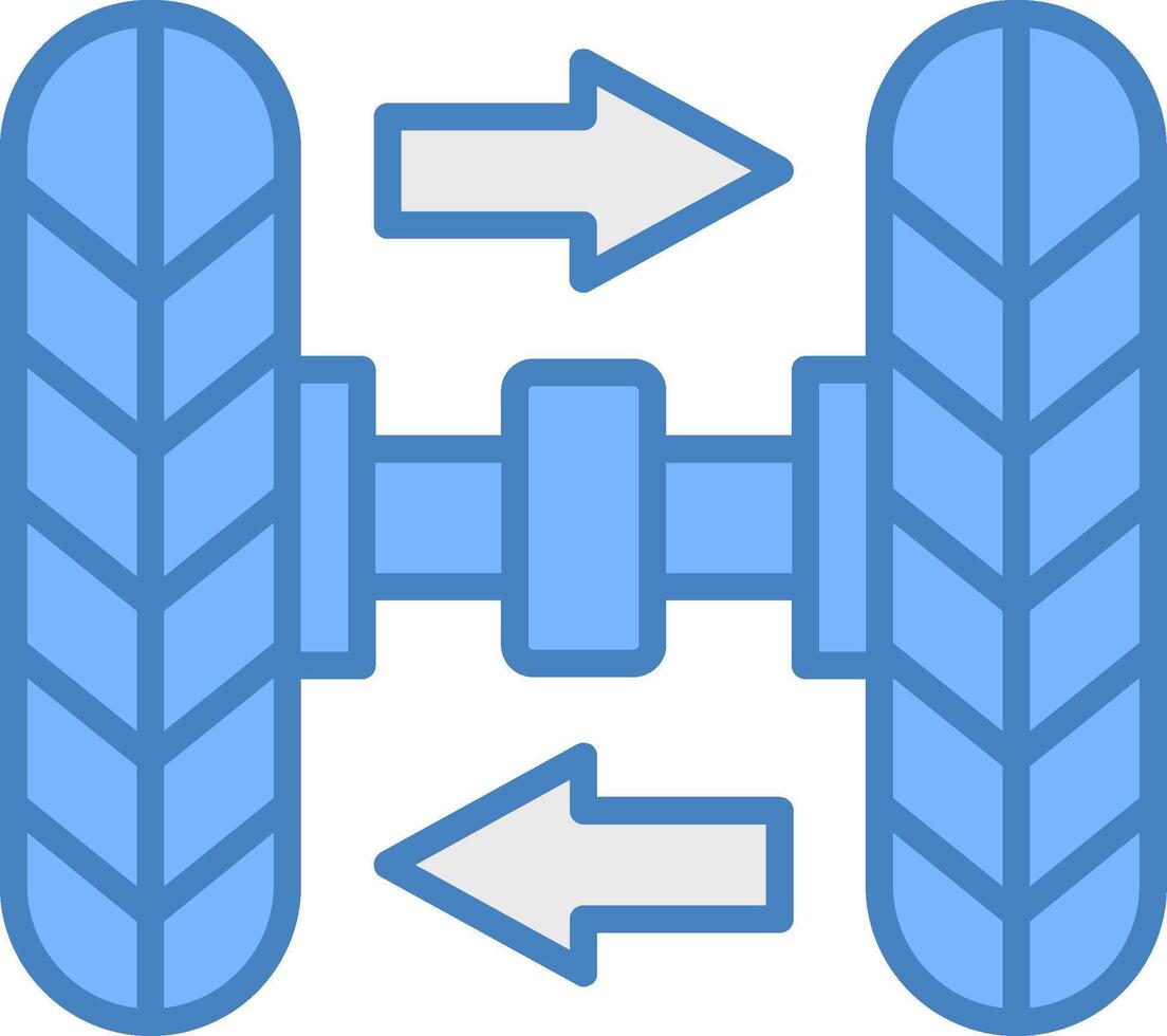 Wheel Alignment Line Filled Blue Icon vector