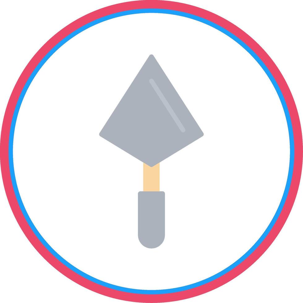 Trowel Flat Circle Icon vector