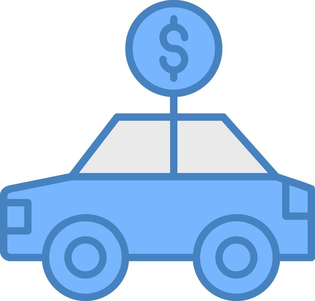 Car Rental Line Filled Blue Icon vector