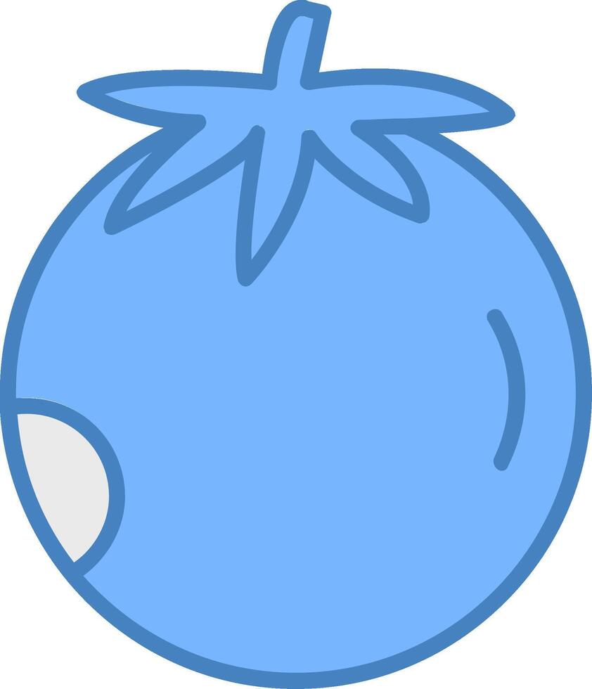 Tomatoes Line Filled Blue Icon vector