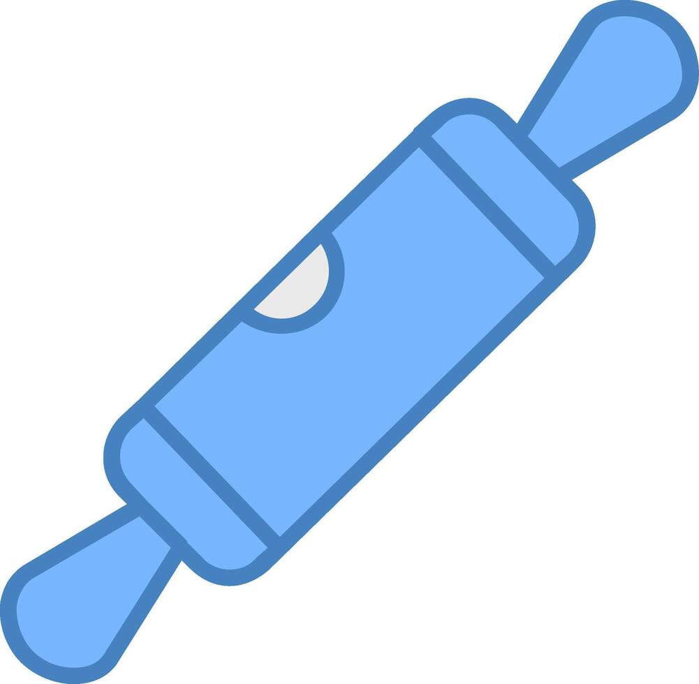 Rolling Pin Line Filled Blue Icon vector