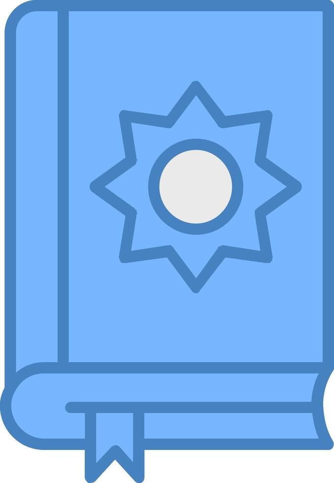 Holy Book Line Filled Blue Icon vector