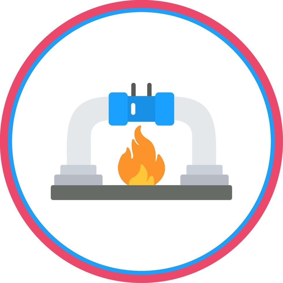 gas tubo plano circulo plano circulo icono vector