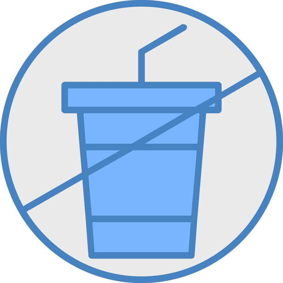 No Drink Line Filled Blue Icon vector