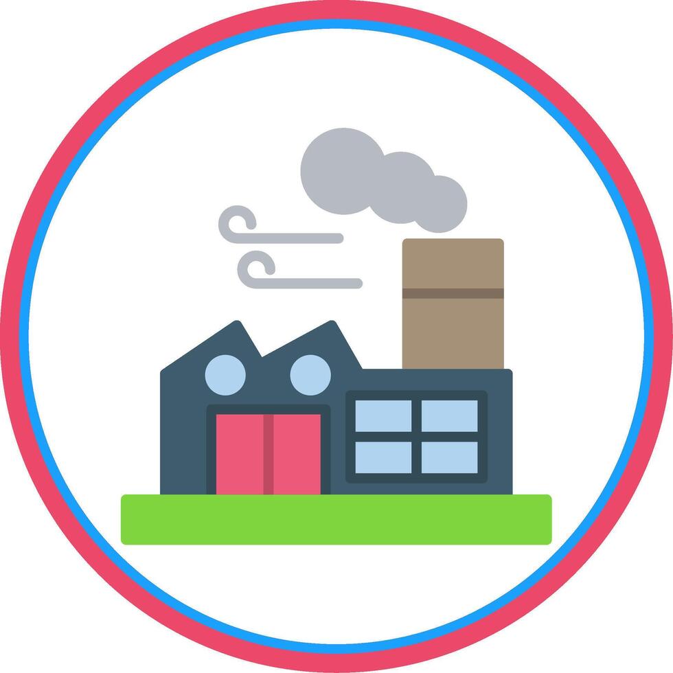 Factory Flat Circle Icon vector