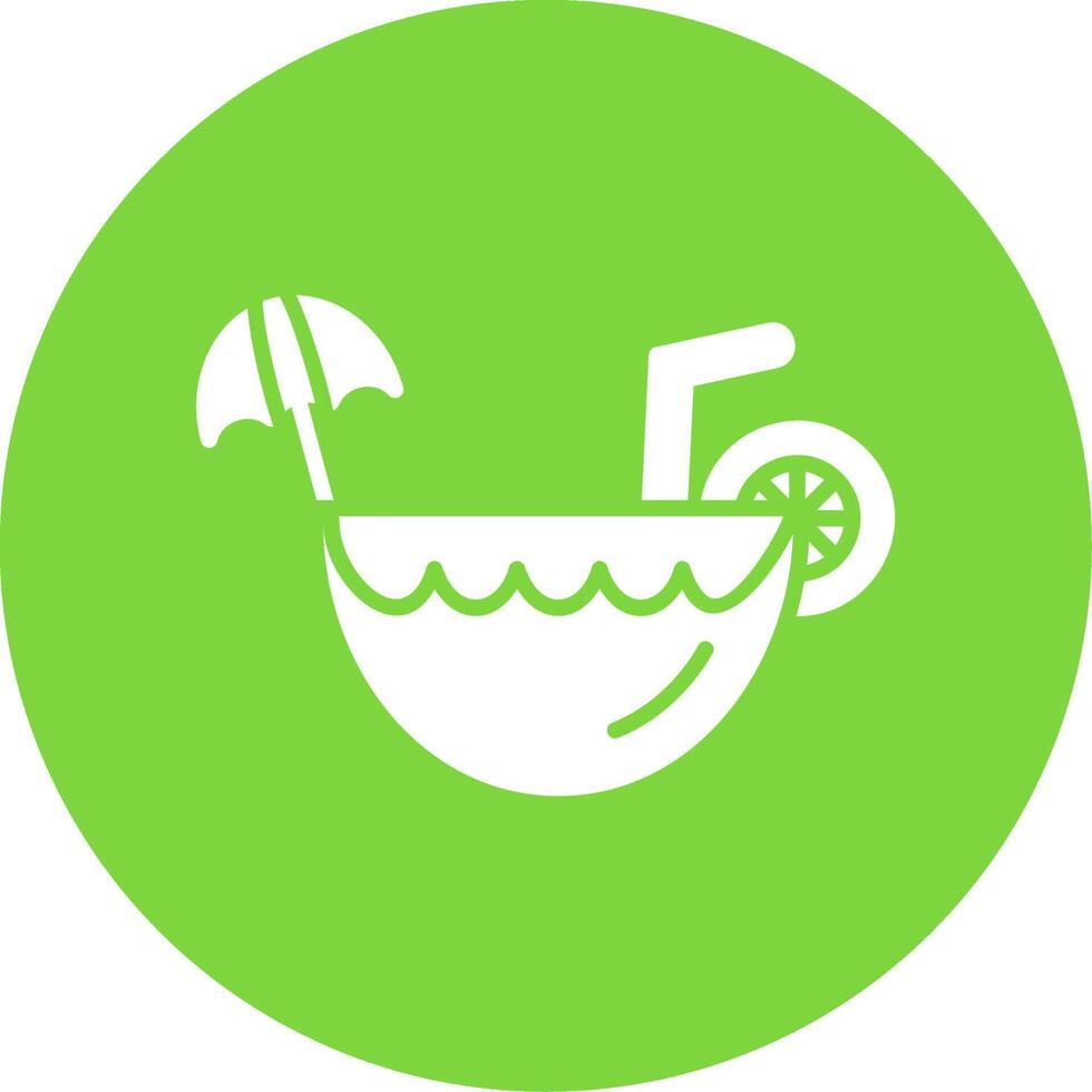 Coconut Drink Multi Color Circle Icon vector