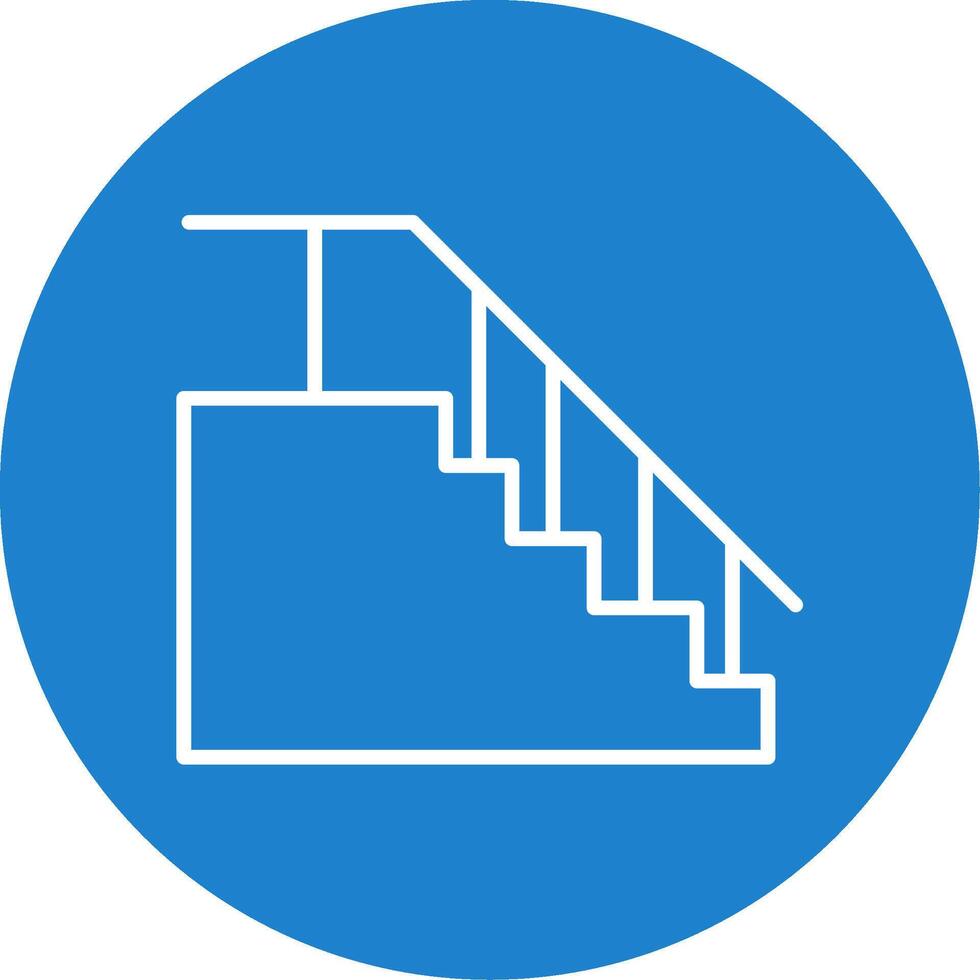 Stairs Multi Color Circle Icon vector