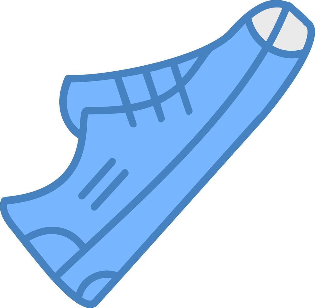 Shoe Line Filled Blue Icon vector