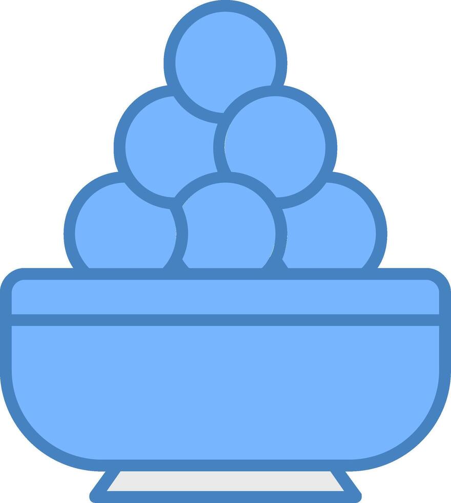 laddu línea lleno azul icono vector