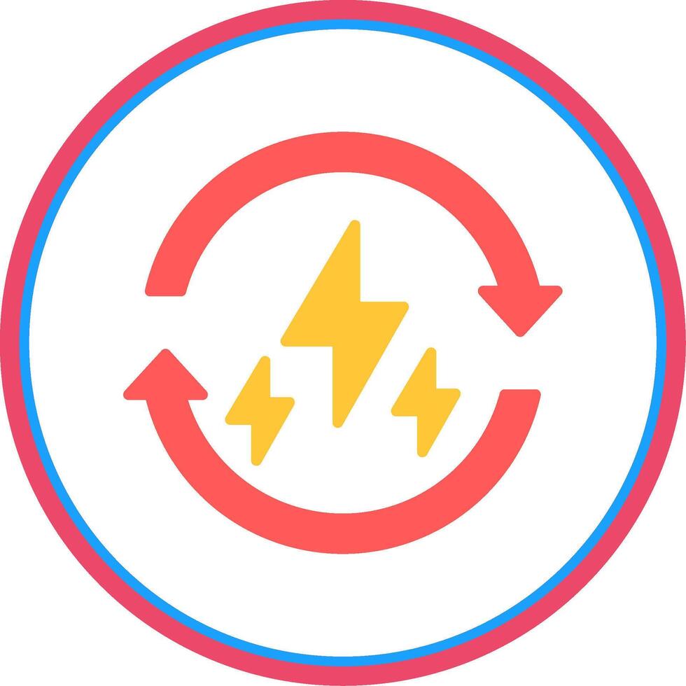 Renewable Energy Flat Circle Icon vector