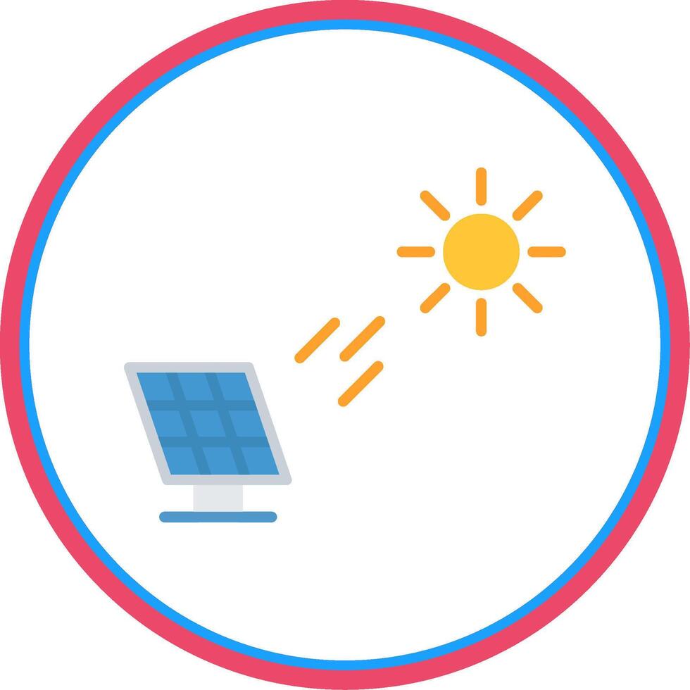 Solar Power Flat Circle Icon vector