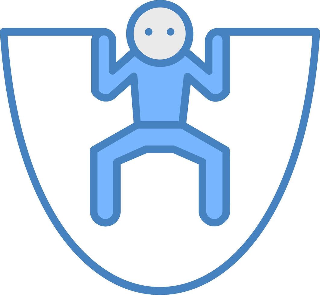 Skipping Line Filled Blue Icon vector