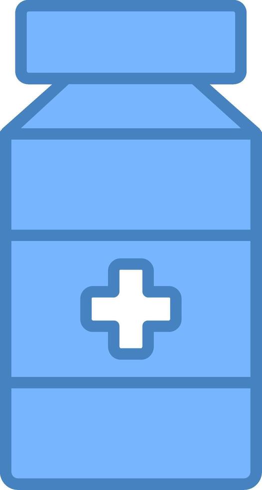 Pill Jar Line Filled Blue Icon vector