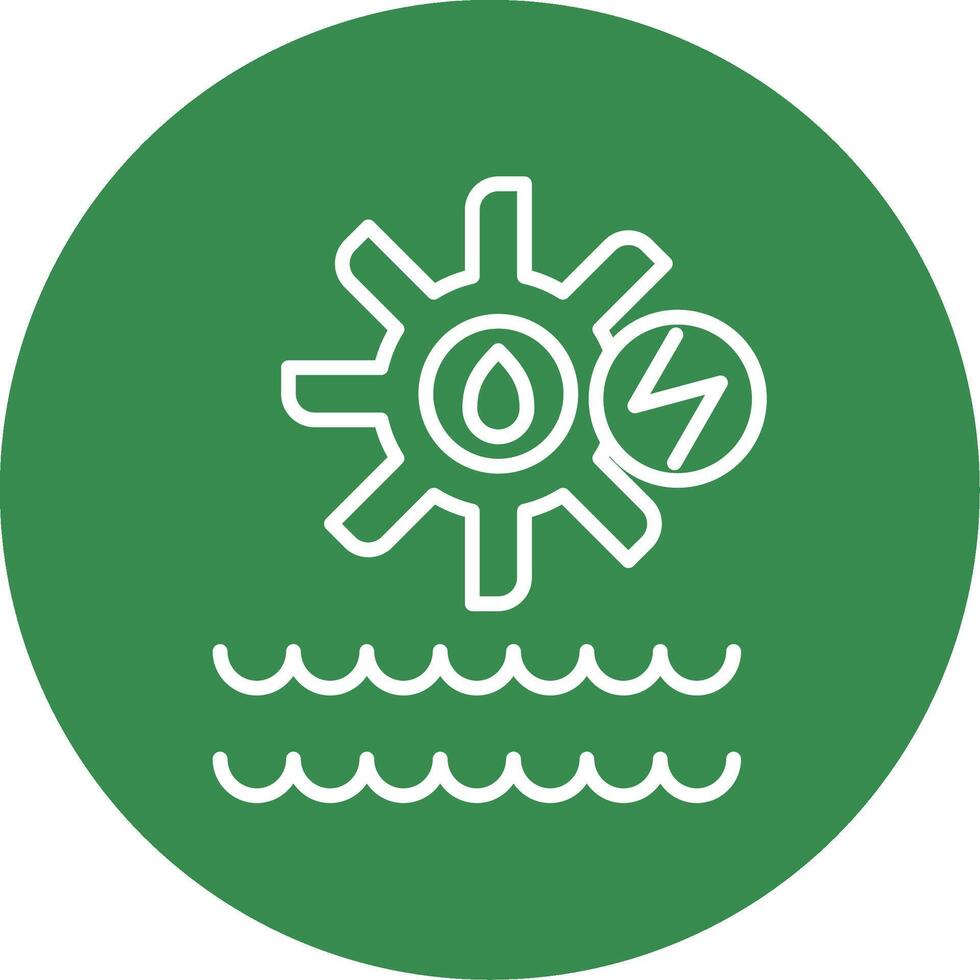 Hydro Power Multi Color Circle Icon vector