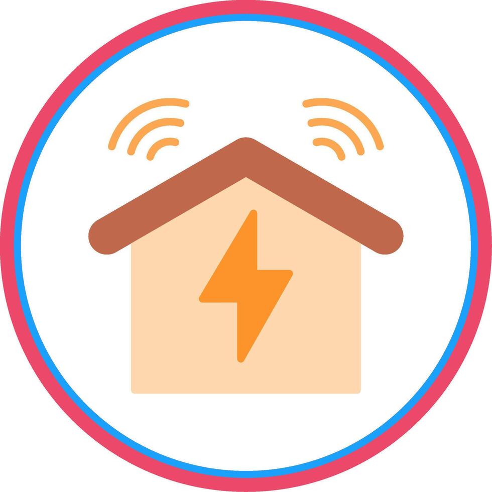 Smart Home Flat Circle Icon vector