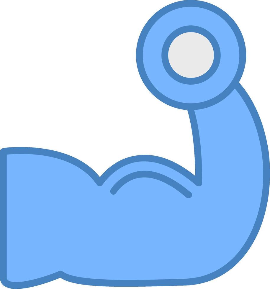 Body Builder Line Filled Blue Icon vector