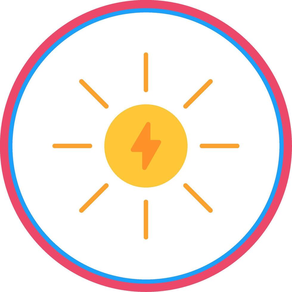 Sun Flat Circle Icon vector