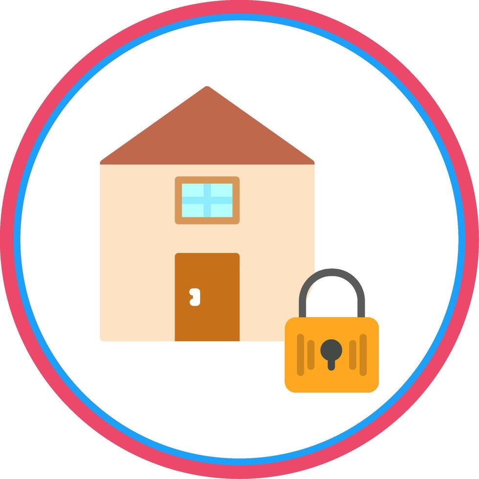 Home Flat Circle Icon vector