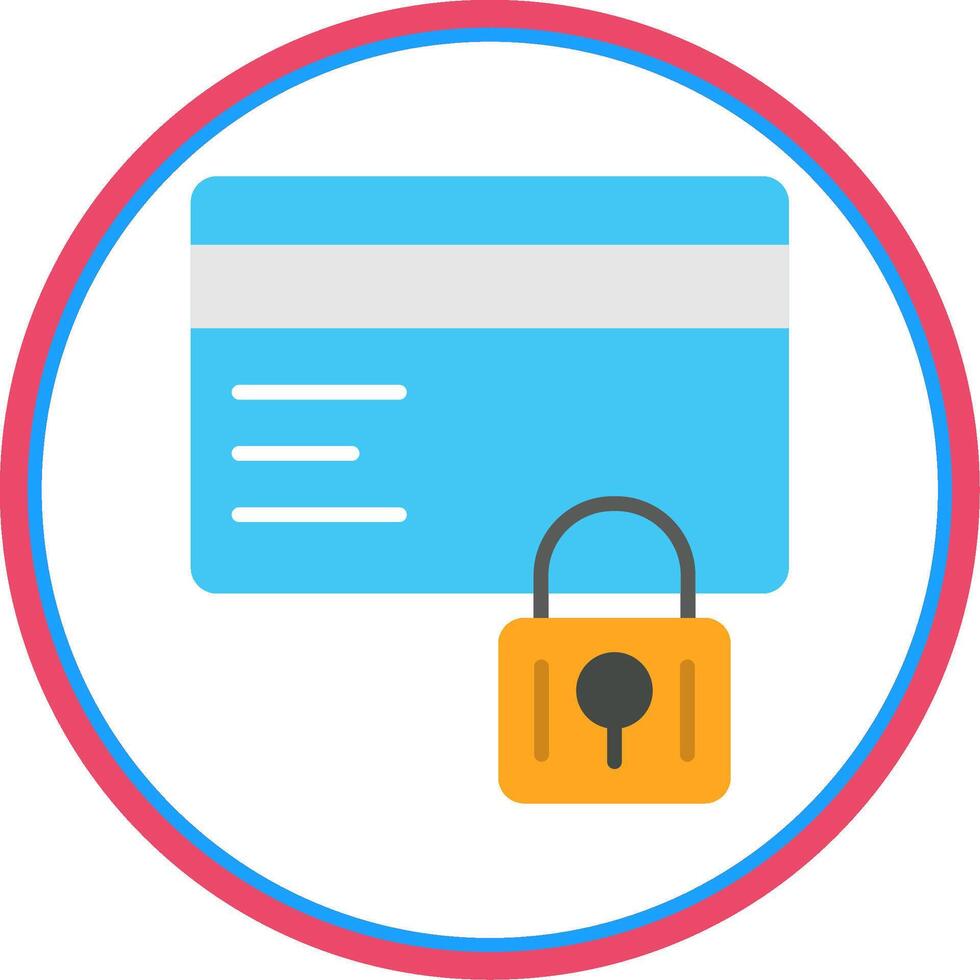 Secure Payment Flat Circle Icon vector