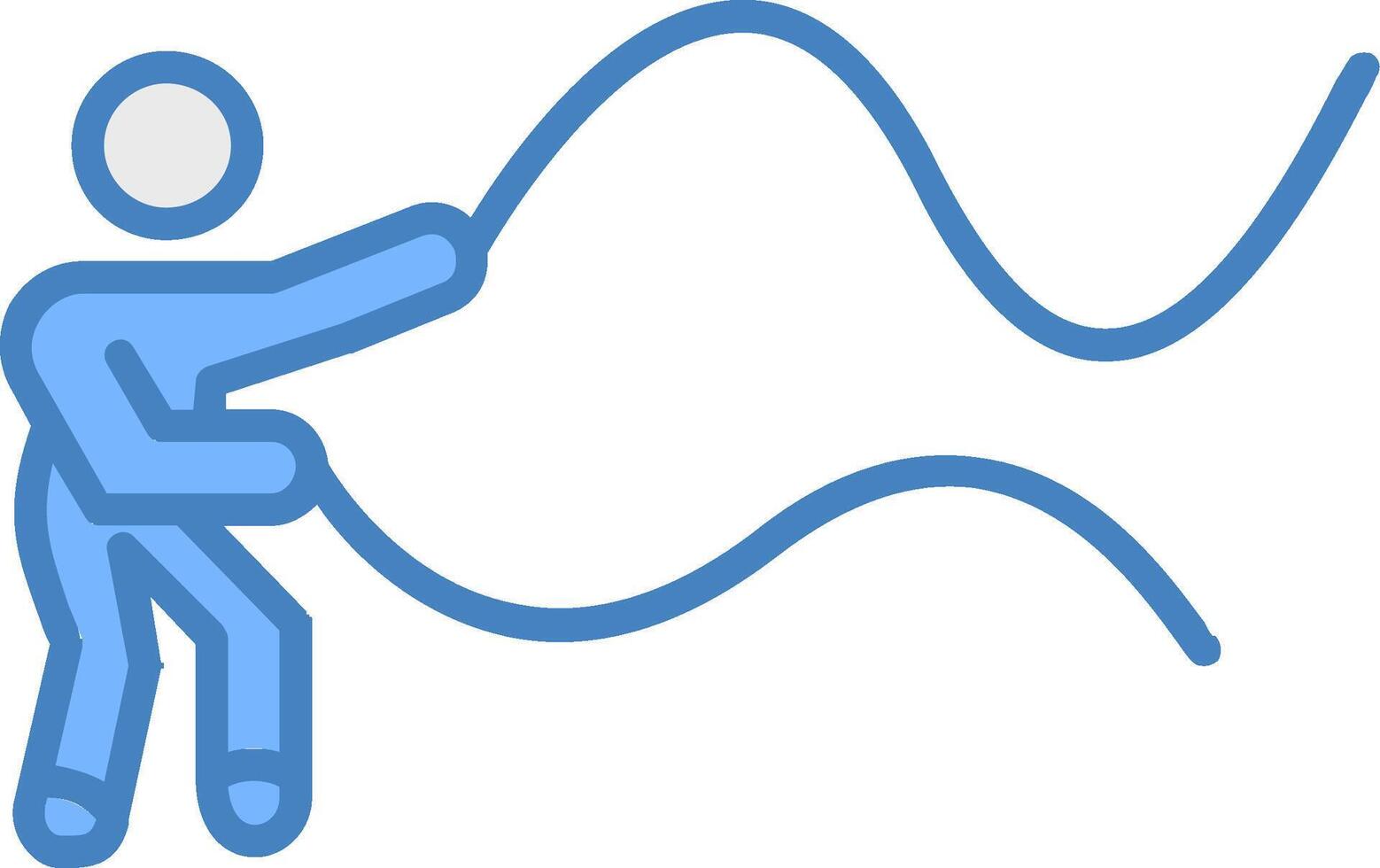 Battle Rope Line Filled Blue Icon vector