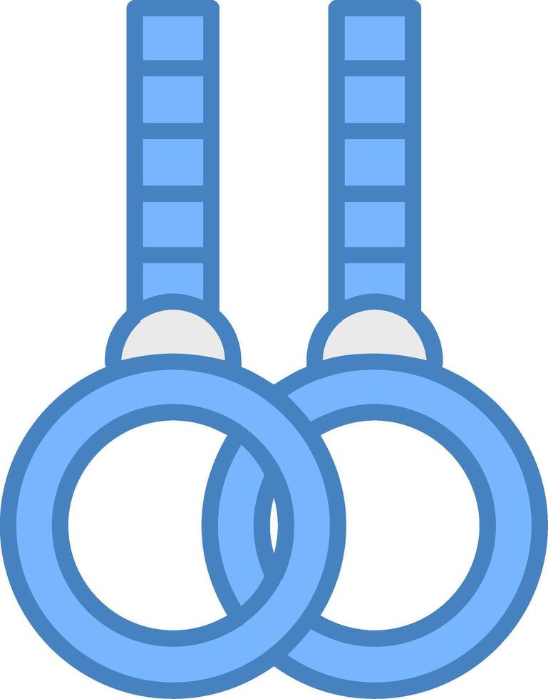 Gymnastic Rings Line Filled Blue Icon vector