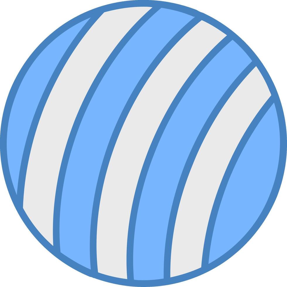 ejercicio pelota línea lleno azul icono vector