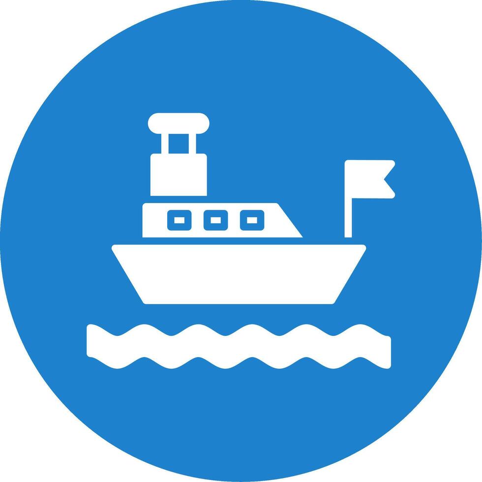 Ferry Multi Color Circle Icon vector