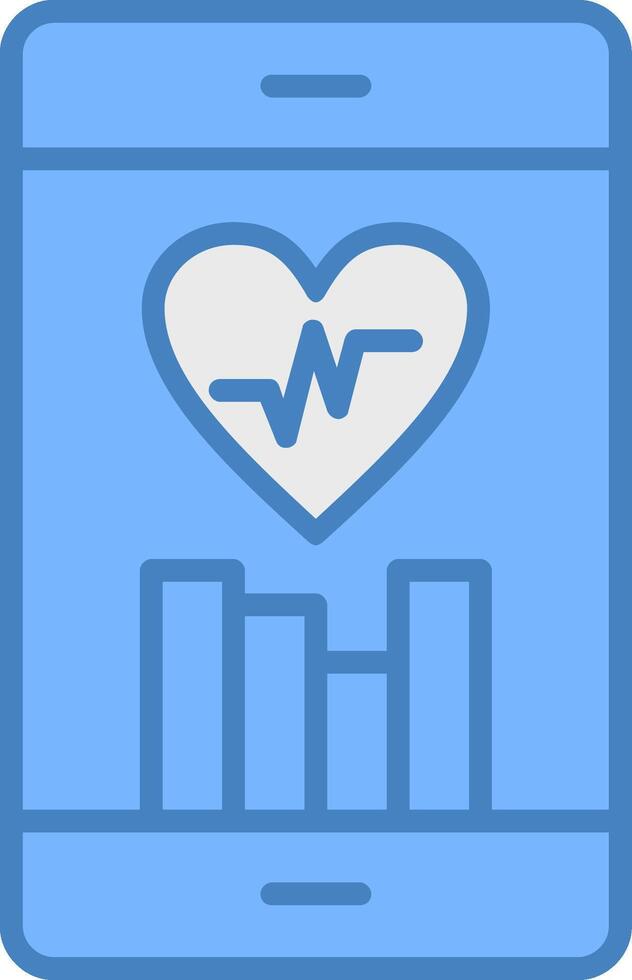 Fitness App Line Filled Blue Icon vector
