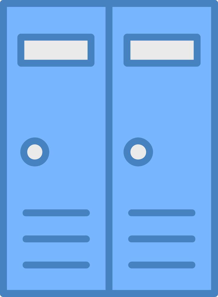 Lockers Line Filled Blue Icon vector