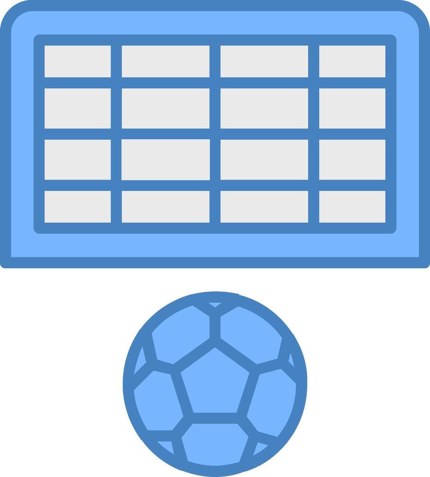 Football Goal Line Filled Blue Icon vector